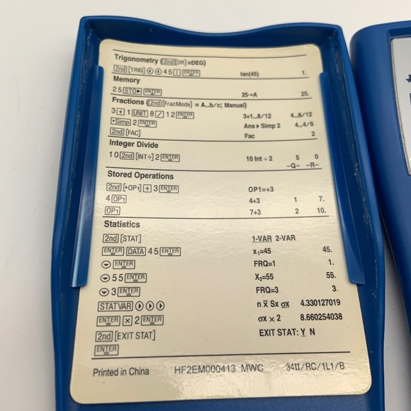 Texas Instruments TI-34 II Solar Math Scientific Calculator Blue with Cover - Picture 10 of 15